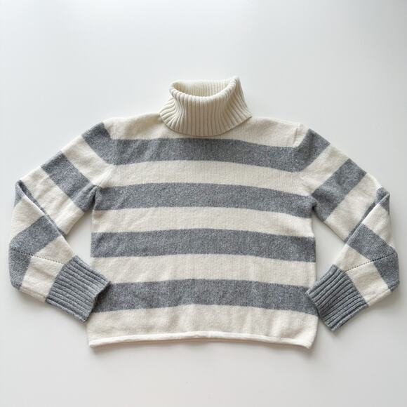 Calvin Klein Jeans Striped Chunky Turtleneck Sweater Wool Blend - Picture 1 of 6